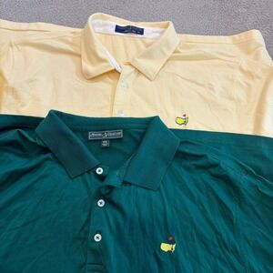 2 Lot Masters Tournament Augusta National Polo Shirt XXL Clubhouse Collection